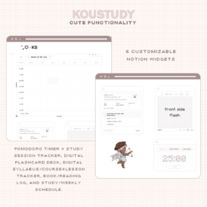 Aesthetic Notion Template, Digital Planner, Digital Study Planner, Study Planner, Study Schedule, Cute Planner