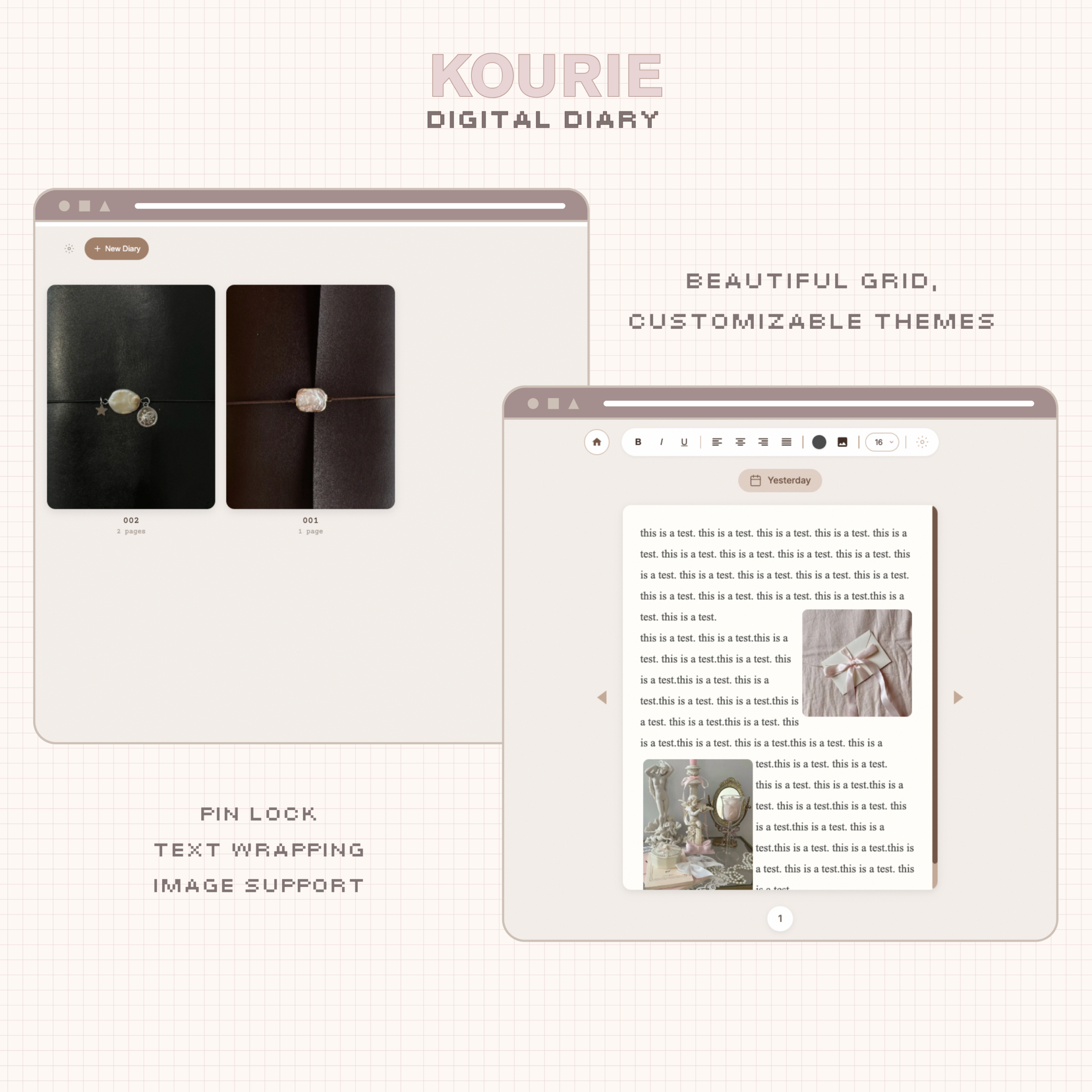 Kourie ― Digital Diary | Notion Widget | Notion Embed
