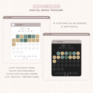 Koumood ― Digital Mood Tracker | Notion Widget | Aesthetic Digital Planner