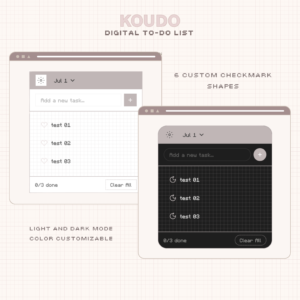 Koudo ― Digital To-Do List | Notion Widget | Digital Planner | Aesthetic To-Do List