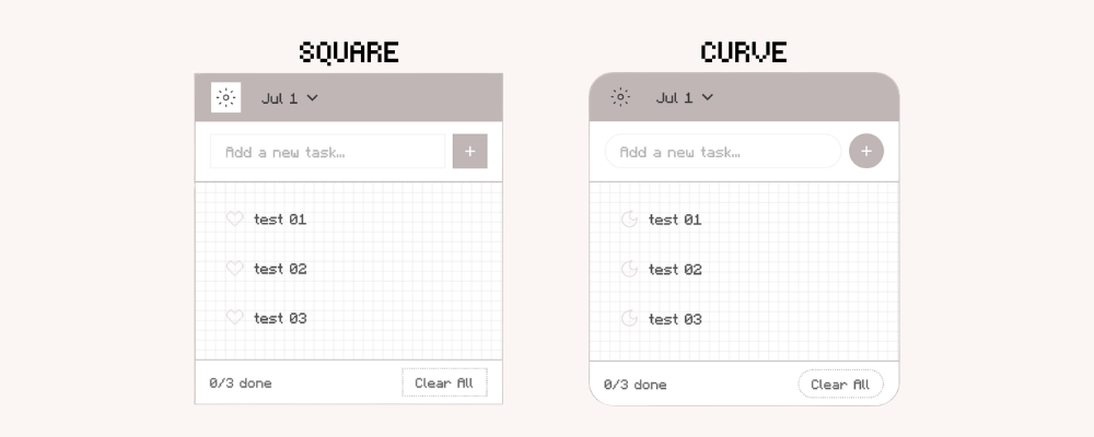 Digital To-Do List and Notion Widget. Light Mode. Square and Curve version. Aesthetic To-do List for Digital Planner. Aesthetic digital planner.